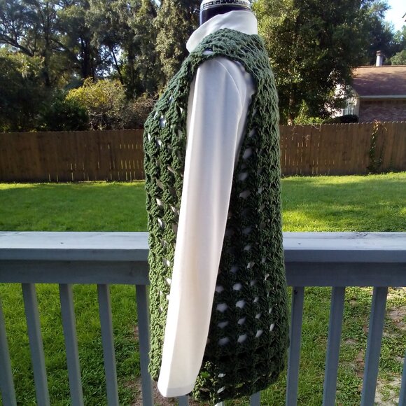 Handed Crafted Mary Kate Vest, Color Olive Green, Size Large. - Picture 4 of 4